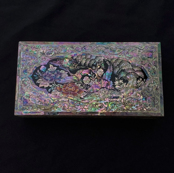 Vintage japanese mother of pearl jewelry box - Picture 10 of 11